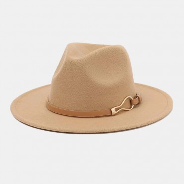 Unisex Wide Brim Iron Ring Belt Deco Top Hat Outdoor All-match Sunshade Suncreen Hat