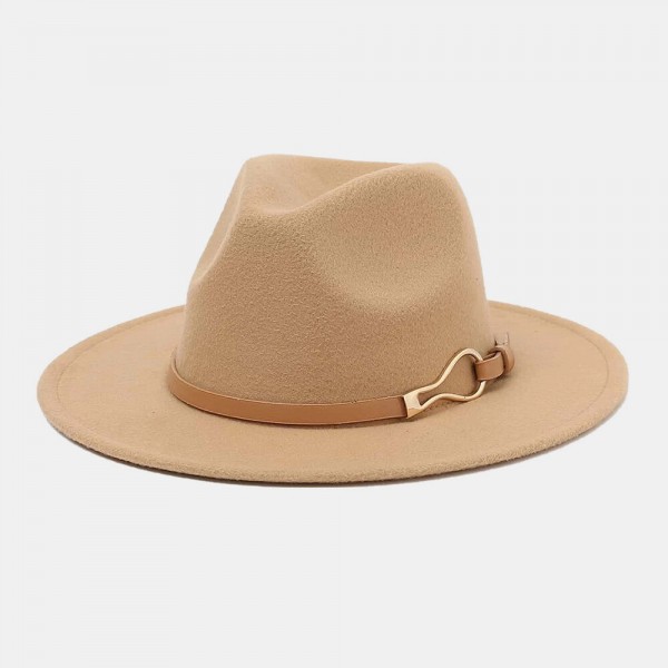 Unisex Wide Brim Iron Ring Belt Deco Top Hat Outdoor All-match Sunshade Suncreen Hat